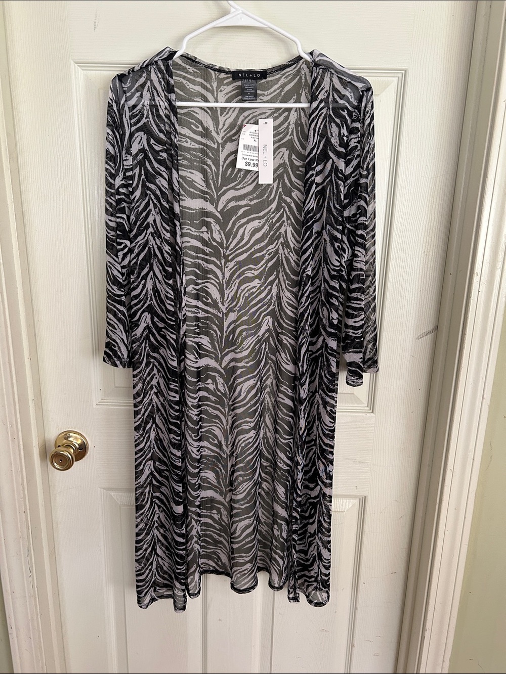 Kensie Women's Black & White Zebra Print Open Cardigan